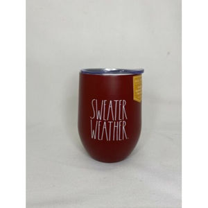 Rae Dunn Insulated Stainless Wine  Tumbler W/Lid Burgundy  SWEATER WEATHER NEW